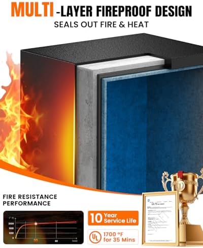 𝐔𝐩𝐠𝐫𝐞𝐝𝐞𝐝 2026 Fireproof Safes for Home| 1700°F 35-Min Protection