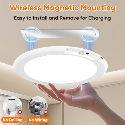 Rechargeable Motion Sensor Ceiling Light, Battery Operated Closet Light