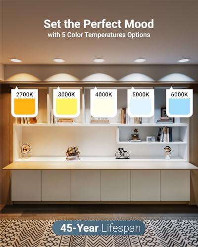 Sunco 6 Pack 7 Inch Slim Canless LED Recessed Lights, 5CCT, 13W