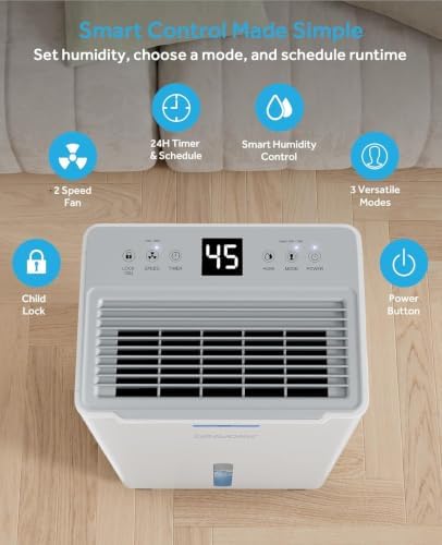 21 Pint Dehumidifier for Basement, Home & Bedroom, 1,500 Sq. Ft.