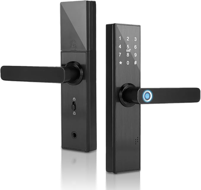 Fingerprint Door Lock, WiFi Smart Biometric Door Lock Password IC Card Entry Access System with Mechanical Key for Hotels and Offices Homes Apartments