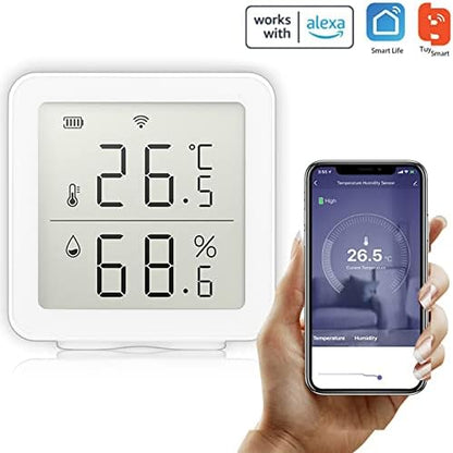 Tuya Wireless Temperature Sensor for Home Automation and Smart Scenes, Compatible with Alexa