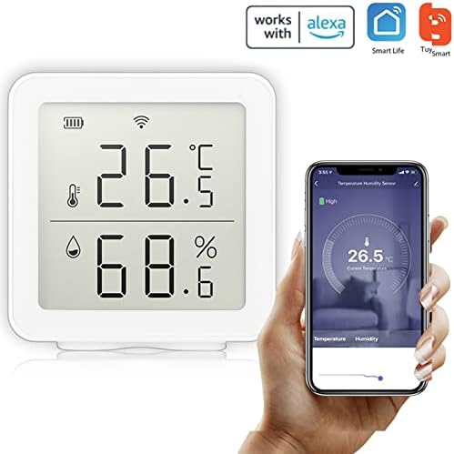 Tuya Wireless Temperature Sensor for Home Automation and Smart Scenes, Compatible with Alexa