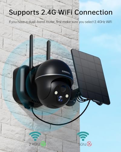 ZUMIMALL 2K Solar Security Cameras Wireless Outdoor 4-Pack, Solar Powered Cameras for Home Security with 360° View, Color Night Vision, 2-Way Talk, AI Alert, Siren, CloudEdge App, Black