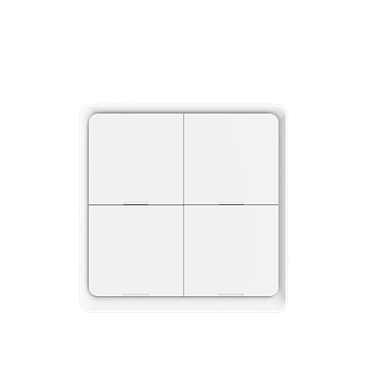 Wireless Scene Switch 12 Control Modes Handheld Push Button Setup Home Automation Scenario(4 Gang White Switch)