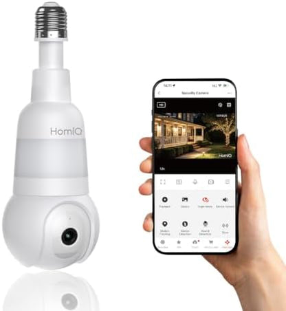5MP 3K Light Bulb Camera,Color Night Vision Wireless with Alexa