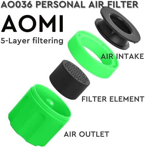 Personal Smoke Air Filter to Trap Odor & Smell, Green Smoke Filter