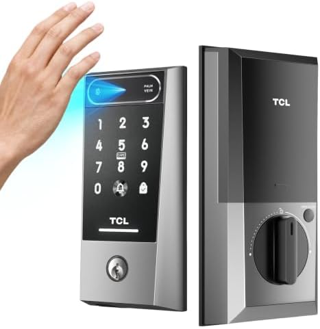 TCL Smart Lock, Palm Vein Keyless Entry Door Lock with Deadbolt Front D2Pro