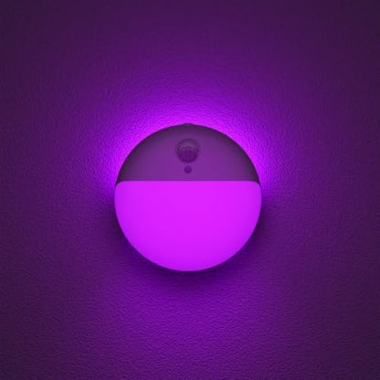 YUNLEX Purple Motion Sensor Night Light Battery Operated, Dim Sticky Light