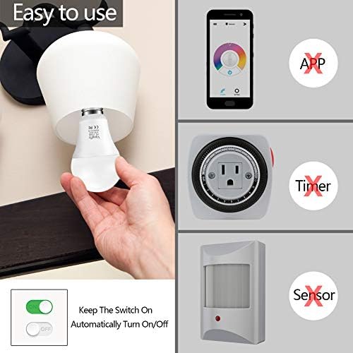 Vgogfly Dusk to Dawn Light Bulb 7W Smart Dusk Till Dawn LED Photo Sensor Bulbs E26 Base Socket Outdoor Indoor Lighting Lamp Auto On/Off (Cool White, 12-Pack)