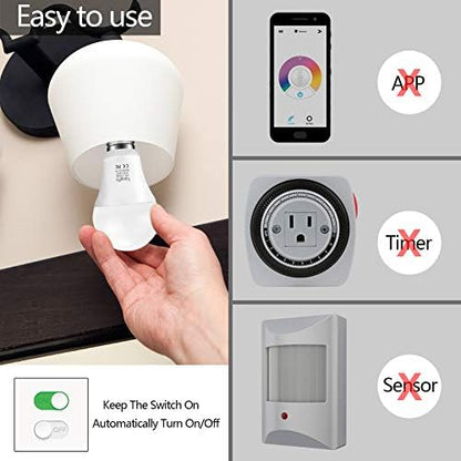 Vgogfly Sensor Lights Bulb Dusk to Dawn LED Light Bulbs Smart Lighting Lamp 7W E26/E27 Automatic On/Off, Indoor/Outdoor Yard Porch Patio Garage Garden (Warm White, 6 Pack)