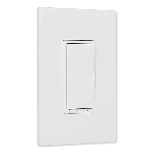 Enbrighten Z-Wave Light Dimmer Switch, QuickFit & SimpleWire, 3-Way Ready, Alexa & Google Assistant Compatible, Hub Required, Repeater, White & Almond, 700 Series (58438)
