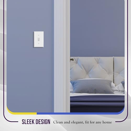 ENERLITES Toggle Light Switch Metal Wall Plate, 1-Gang, White Gloss