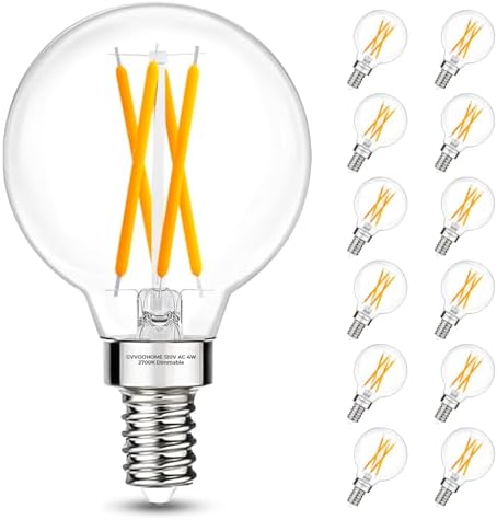 GvvooHome E12 G16.5 Globe Bulb, Warm White 2700K, 40W Equivalent, Dimmable