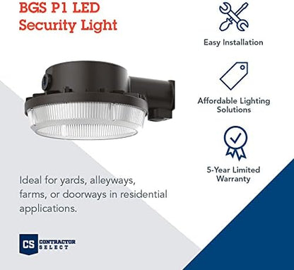 Lithonia Lighting BarnGuard LED Barn Light, Dusk to Dawn Outdoor Lighting, 4000K Cool White, Wall or Pole Mountable Yard Light Fixture, 120V, Aluminum, Dark Bronze