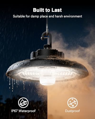Lumary Smart UFO Led High Bay Light, 2700K-6500K Dimmable Shop Light, 150W