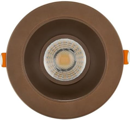 Maxxima 4" Anti-Glare LED Downlight Canless, 1000 Lumens, 5 CCT, Bronze