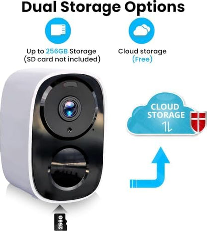 2 Pack 2.4G&5G Solar Security Cameras Wireless Outdoor with Free Cloud | Fast and Accurate Motion Detection, Ultra-long Battery Life, 2-Way Audio, IP65 Waterproof, Spotlight Siren