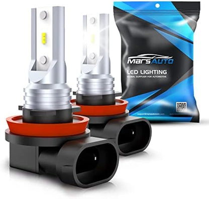 Marsauto H11 H8 H16 LED Fog Light Bulbs, 6000k Xenon White, Superior Bright CSP Chips 360-degree Illumination DRL, Halogen Bulbs Replacement for Cars,Trucks, Side Marker & Parking Light Combos