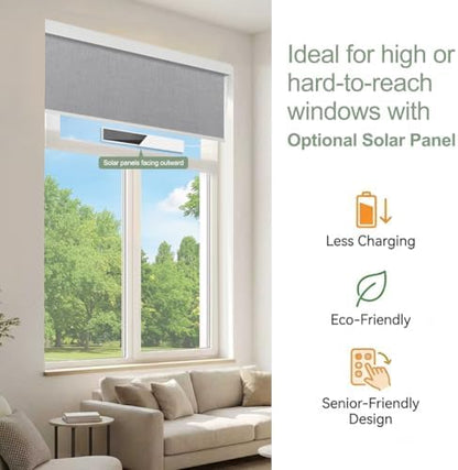 ZSHINE Motorized Blackout Roller Shades Remote Control Rechargeable(82164C)