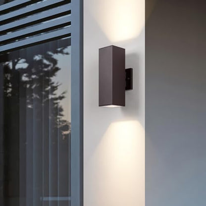 mirrea 12" Modern Outdoor Porch Light, 2 Lights, Oil Rubbed Bronze, 2 Pack