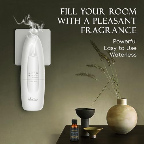 Plug in Scent Diffuser, OliveTech Waterless Essential Oil Diffuser, Cover Up to 500 Sq. Ft., Hotel Collection Diffuser, Aromatherapy Diffusers for Home, Office, 1 x 30ml Essential Oil Included