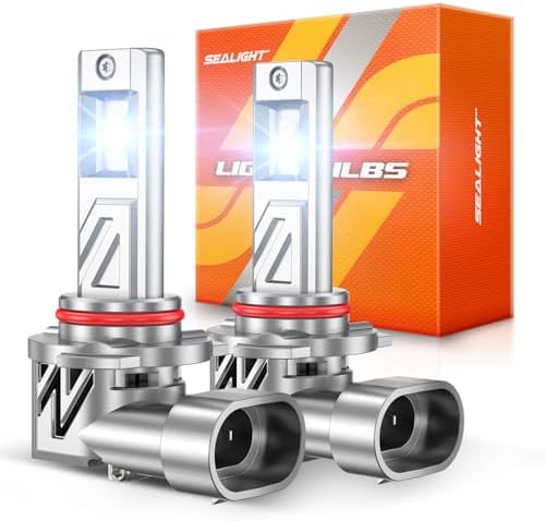 SEALIGHT HB3/9005 Light Bulb, 12X Super Bright 6500K Cool White, 9005 LED Bulbs for Car Powersports ATV/UTV, 1:1 Mini Size, 80000Hrs Lifespan, Pack of 2