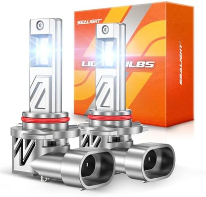SEALIGHT HB3/9005 Light Bulb, 12X Super Bright 6500K Cool White, 9005 LED Bulbs for Car Powersports ATV/UTV, 1:1 Mini Size, 80000Hrs Lifespan, Pack of 2
