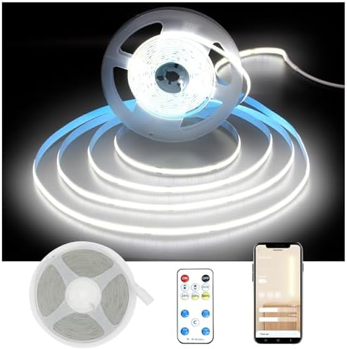 DAYBETTER COB LED Strip Lights,LED Lights for Bedroom 32.8ft,Daylight White