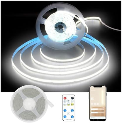 DAYBETTER COB LED Strip Lights,LED Lights for Bedroom 16.4ft,Daylight White
