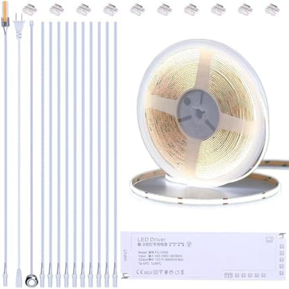 BENLUN 12V COB LED Under Cabinet Strip Lighting Cuttable 32.8ft for Kitchen