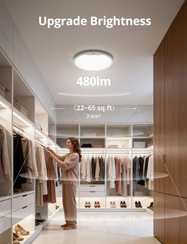 Bojim 10000mAh Battery Operated Ceiling Light with Remote RGB Backlight