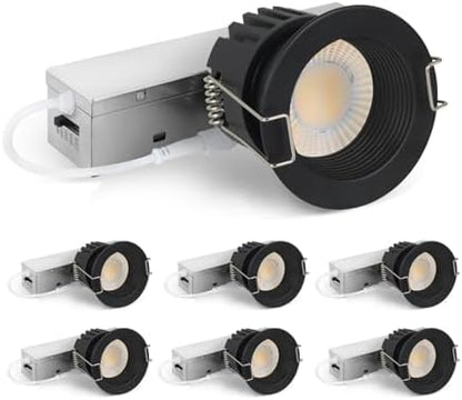 Adetu 6 Pack 2 Inch Black Anti-Glare LED Downlight, Recessed Ceiling Light