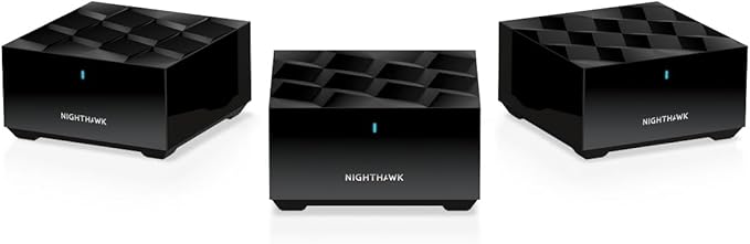 NETGEAR Nighthawk Advanced Whole Home Mesh WiFi 6 System (MK63S) with Free Armor Security – AX1800 Router with 2 Satellite Extenders, Coverage up to 4,500 sq. ft. and 25+ Devices