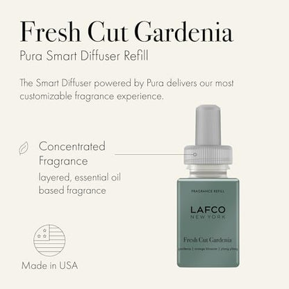 LAFCO New York Pura Smart Device Refill, Fresh Cut Gardenia - Pack of 2 - Each Vial Delivers Up to 2 Weeks of Fragrance Life - Made in the USA