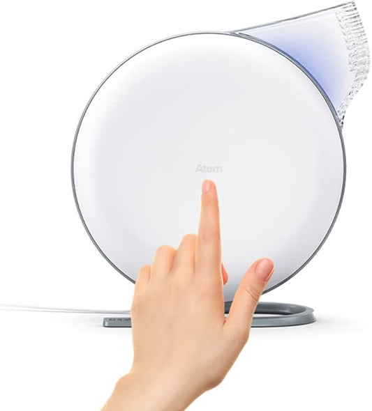IQAir Atem Desk Air Purifier for Home, Office, Desktop, Small Room up to 150 sq ft, HyperHEPA Filter for Bacteria, Viruses, Allergens, Pets, Asthma, Pollen, Dust, Swiss Design, Made in Germany, White