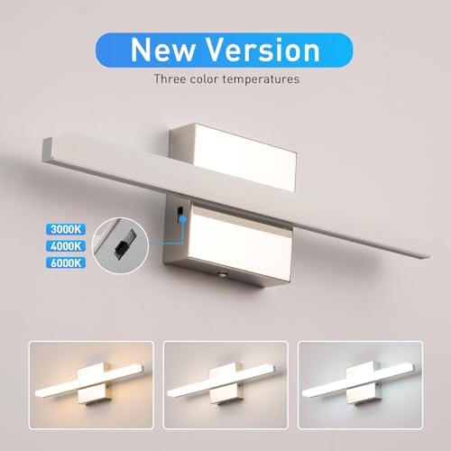 Combuh Modern Bathroom Vanity Lights Over Mirror, Chrome LED Wall Sconce