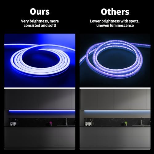 iNextStation Blue LED Light Strip 16.4FT Neon Rope Lights (with DC12V Plug)