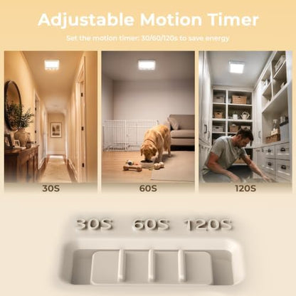 TANBABY Rechargeable Motion Sensor Ceiling Light, Wireless Remote, 2-Pack