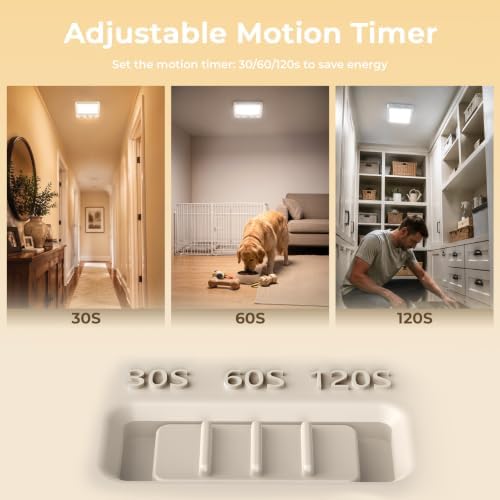 TANBABY Rechargeable Motion Sensor Ceiling Light, Wireless Remote, 4-Pack