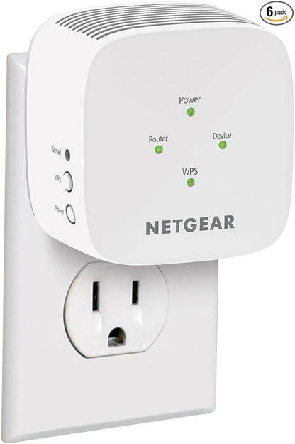 NETGEAR WiFi Mesh Range Extender (EX5000)-Covers up to 1,000 sq.ft. and 15 Devices w/ AC1200 Dual Band Wireless Signal Booster&Repeater (up to 1200 Mbps Speed) – Compact Wall Plug Design (Pack of 6)
