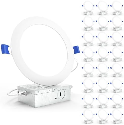 Sunco 24 Pack 6 Inch Canless LED Ultra-Slim Recessed Light, 14W-100W
