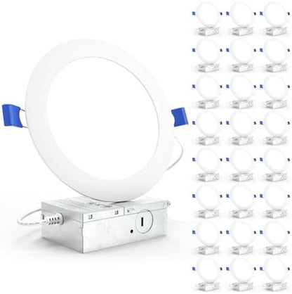 Sunco 24 Pack 6 Inch Canless LED Ultra-Slim Recessed Light, 14W-100W
