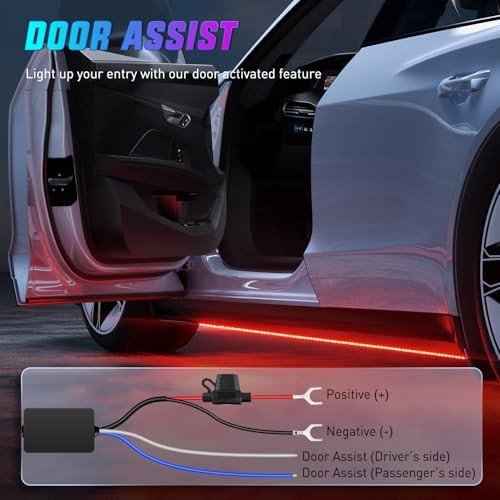 Nilight 8PCS Aluminum RGB Underglow LED Strip Lights with APP & Remote