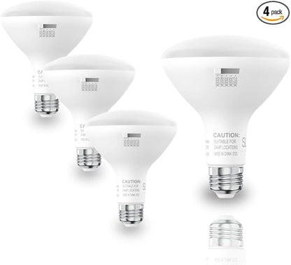 BR30 65W Equivalent 8.5 Watt LED Bulb, 5 CCT (2700K, 3000K, 3500K, 4000K, 5000K) 650 Lumens, Dimmable, Energy Star, E26 Base - Indoor and Outdoor Use (4 Pack)