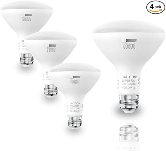 BR30 65W Equivalent 8.5 Watt LED Bulb, 5 CCT (2700K, 3000K, 3500K, 4000K, 5000K) 650 Lumens, Dimmable, Energy Star, E26 Base - Indoor and Outdoor Use (4 Pack)
