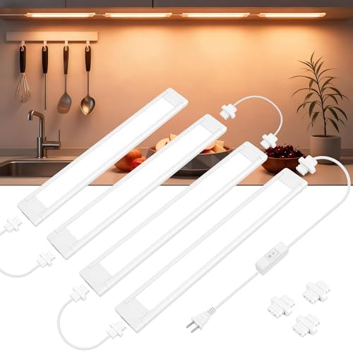 maylit Plug in Under Cabinet LED Light Bar, Ultra-Bright, Wired, 14 Inch