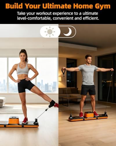 Home Gym Equipment, Smart Digital Cable Machine with Adjustable Resistance, Portable Strength Training System for Full Body Workout, Home, Apartment & Garage