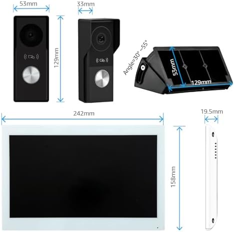 Smart Video doorbell intercom System videophone for Home with 10.1 inch Big Touch Screen, 1080p Night Vision doorbell Camera with Monitor, Tuya APP, Talk, Video Recording, Unlock, Playback