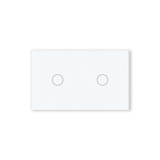 Smart Switch Neutral Wire Optional,APP Control,White 2 Button | 4.65 X 2.83 X 1.34 Inches,Only 2.4GHz Wi-Fi,Voice Control,Work with Tuya/Smart Life/Alexa,Tempered Glass Panel